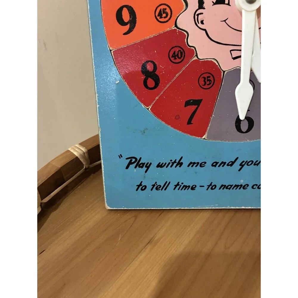 Vintage Puzzle I'M TIMMY TIME Color Wheel Clock Complete 13 Pieces 1960’s